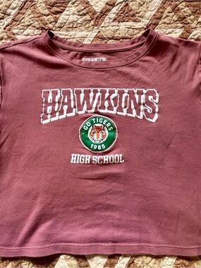 Maroon "Hawkins High School" Kids Tee